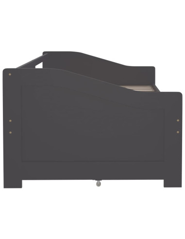 Divano Letto 3 Posti con Cassetti Grigio Pino Massello 90x200cm