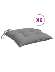 Cuscini per Sedia 6 pz Grigi 40x40x7 cm in Tessuto Oxford 2