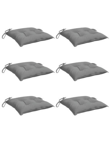 Cuscini per Sedia 6 pz Grigi 40x40x7 cm in Tessuto Oxford