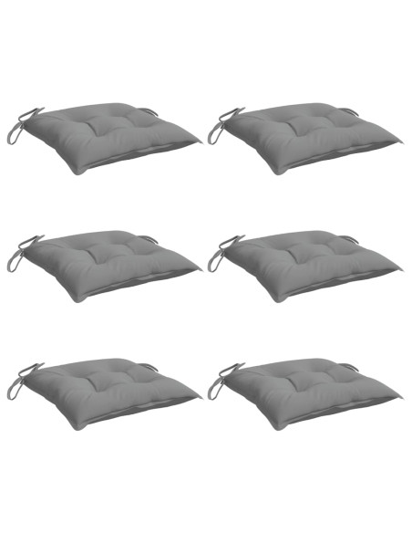 Cuscini per Sedia 6 pz Grigi 40x40x7 cm in Tessuto Oxford