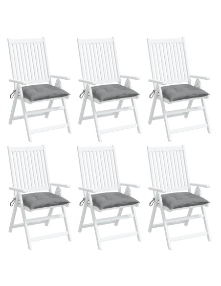 Cuscini per Sedia 6 pz Grigi 40x40x7 cm in Tessuto Oxford