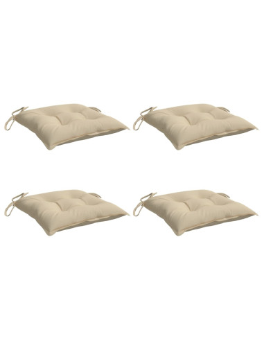 Cuscini per Sedia 4 pz Beige 50x50x7 cm Tessuto Oxford