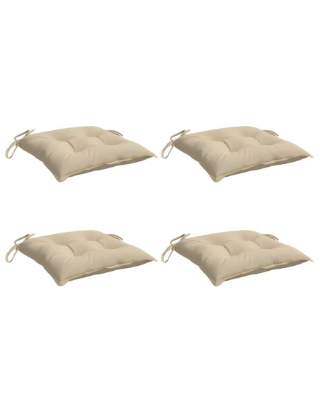 Cuscini per Sedia 4 pz Beige 50x50x7 cm Tessuto Oxford