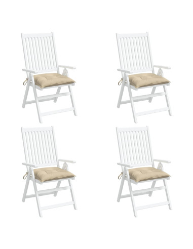 Cuscini per Sedia 4 pz Beige 50x50x7 cm Tessuto Oxford