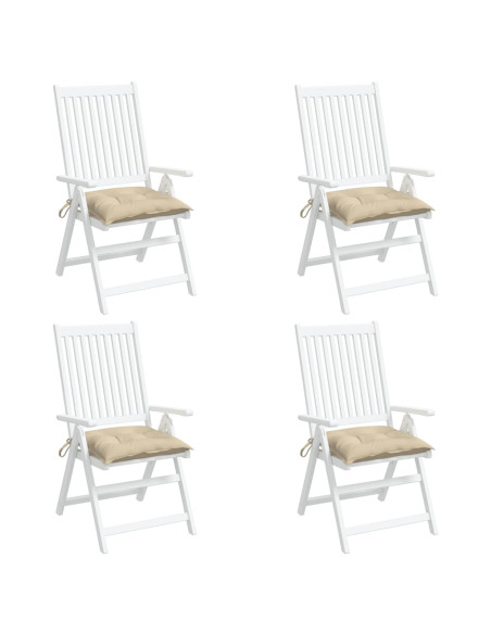 Cuscini per Sedia 4 pz Beige 50x50x7 cm Tessuto Oxford