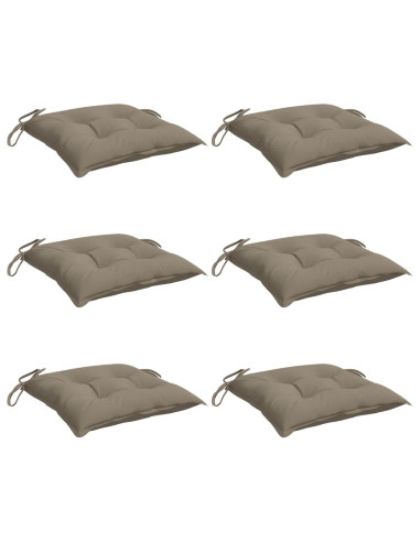 Cuscini per Sedia 6 pz Tortora 50x50x7 cm in Tessuto Oxford
