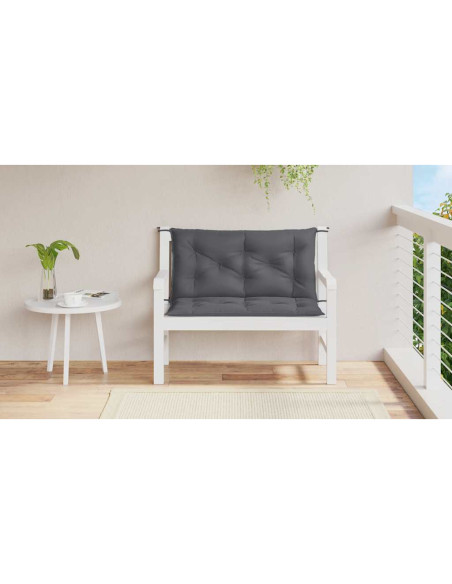 Cuscini Panca Giardino 2pz Antracite 100x50x7cm Tessuto Oxford