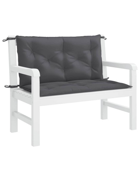 Cuscini Panca Giardino 2pz Antracite 100x50x7cm Tessuto Oxford