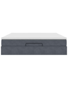 Struttura Letto Pouf con Materasso 160x200 cm in Velluto