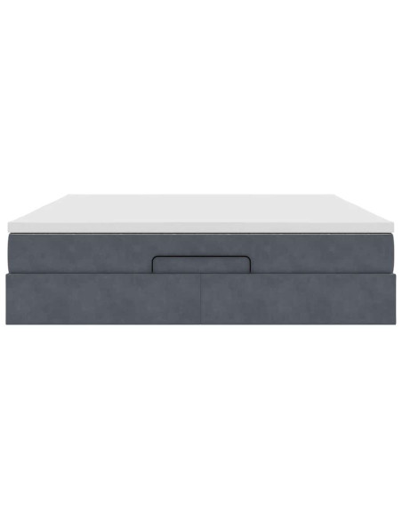 Struttura Letto Pouf con Materasso 160x200 cm in Velluto