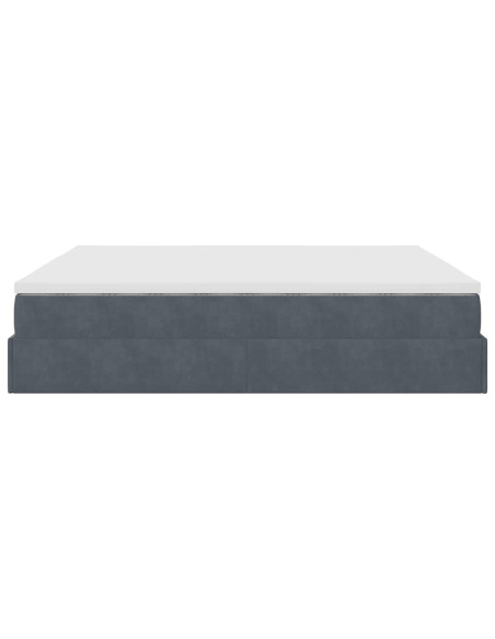Struttura Letto Pouf con Materasso 160x200 cm in Velluto
