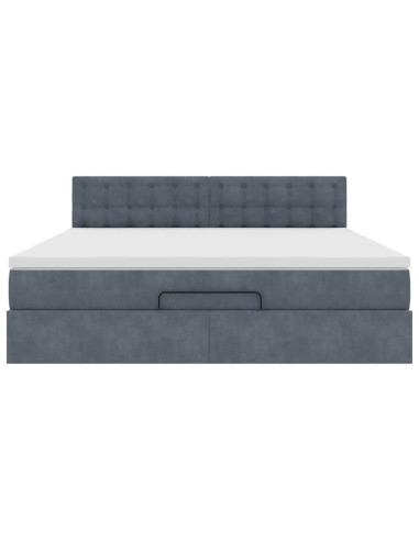 Struttura Letto Pouf con Materasso 160x200 cm in Velluto