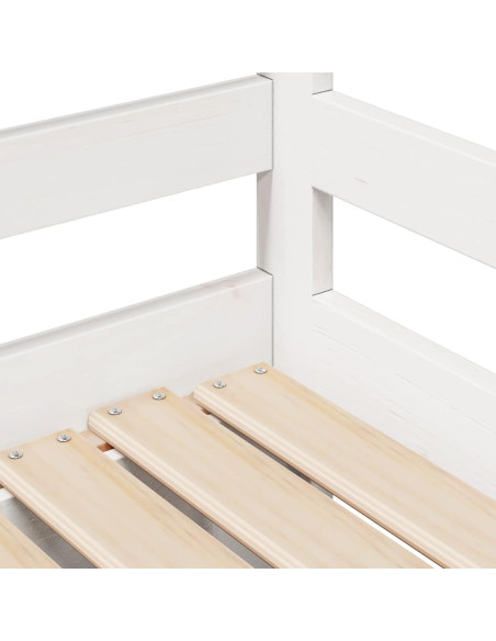 Dormeuse con Cassetti Bianco 90x200 cm Legno Massello di Pino