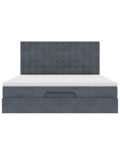 Struttura Letto Pouf con Materassi 160x200 cm in Velluto