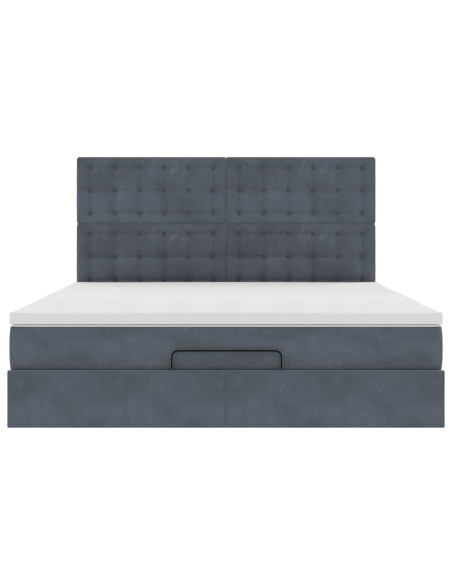Struttura Letto Pouf con Materassi 160x200 cm in Velluto