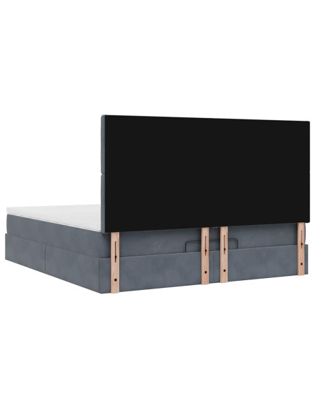 Struttura Letto Pouf con Materassi 160x200 cm in Velluto