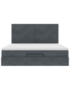 Struttura Letto Pouf con Materassi 160x200 cm in Velluto 2