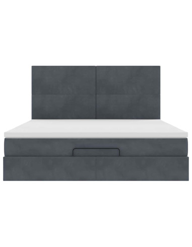 Struttura Letto Pouf con Materassi 160x200 cm in Velluto