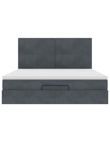 Struttura Letto Pouf con Materassi 160x200 cm in Velluto