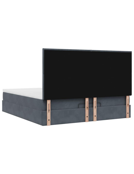Struttura Letto Pouf con Materassi 160x200 cm in Velluto