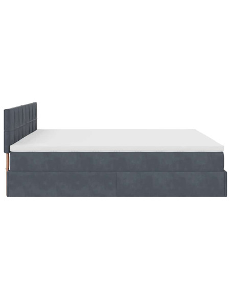 Struttura Letto Pouf con Materasso 160x200 cm in Velluto