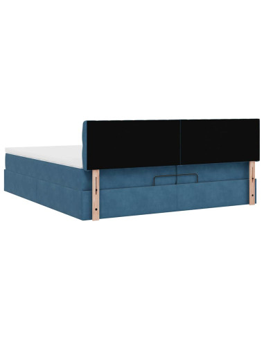 Struttura Letto Pouf con Materasso 200x200 cm in Velluto