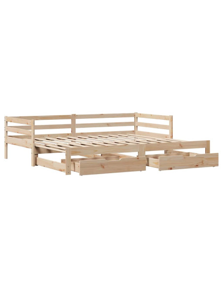 Divano Letto Estraibile con Cassetti senza Materasso 90x190 cm