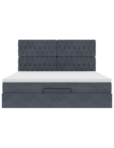 Struttura Letto Pouf con Materassi 160x200 cm in Velluto