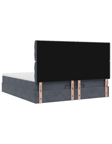 Struttura Letto Pouf con Materassi 160x200 cm in Velluto