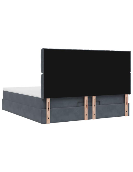 Struttura Letto Pouf con Materassi 160x200 cm in Velluto