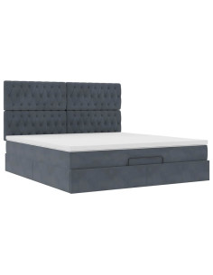 Struttura Letto Pouf con Materassi 160x200 cm in Velluto