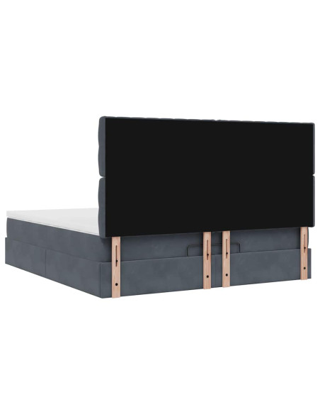 Struttura Letto Pouf con Materassi 160x200 cm in Velluto