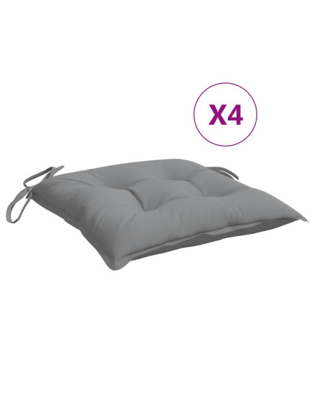 Cuscini per Sedia 4 pz Grigi 50x50x7 cm Tessuto Oxford