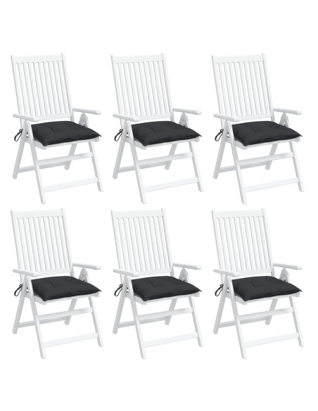 Cuscini per Sedia 6 pz Neri 50x50x7 cm in Tessuto Oxford