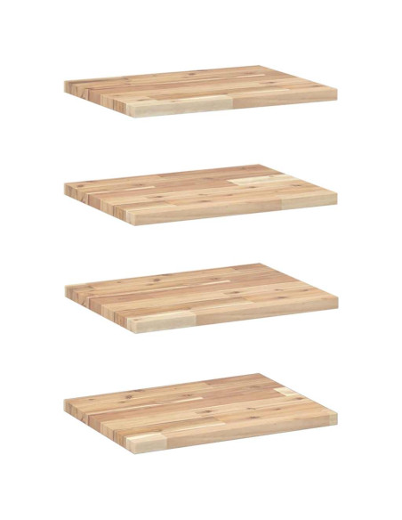 Mensole da Parete 4 pz 40x30x2 cm Legno Acacia Non Trattato