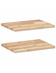 Mensole da Parete 2 pz 40x30x2 cm Legno Acacia Non Trattato 2