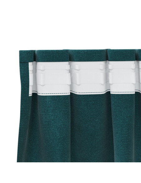 Tende Blackout  con nastro superiore 2 pcs Verde scuro in velluto