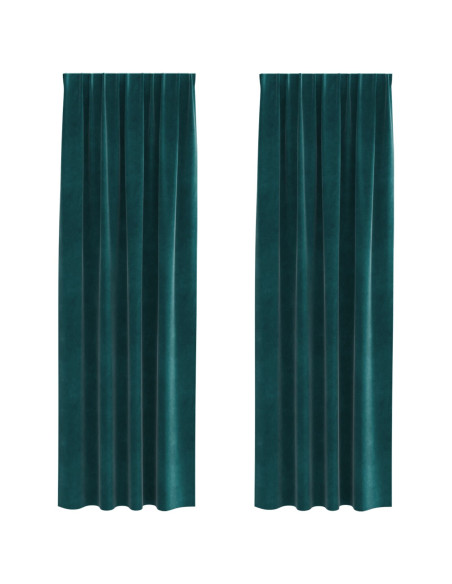 Tende Blackout  con nastro superiore 2 pcs Verde scuro in velluto