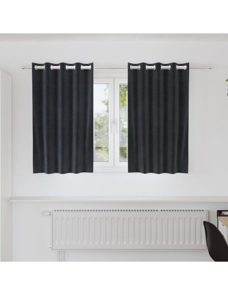 Tende oscuranti 2 pcs Grigio scuro 140 x 140 cm Velluto