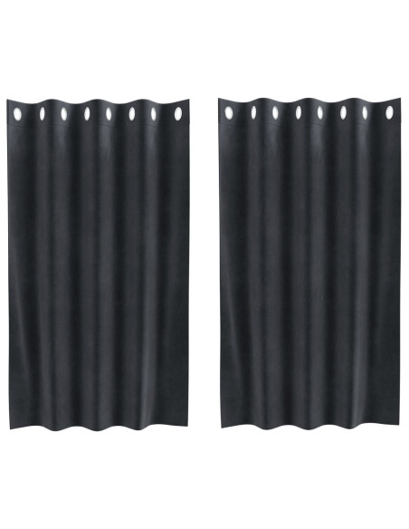 Teli oscuranti  con occhielli 2 pcs Grigio scuro velluto