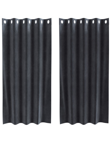 Tende oscuranti 2 pcs Grigio scuro 140 x 175 cm Velluto
