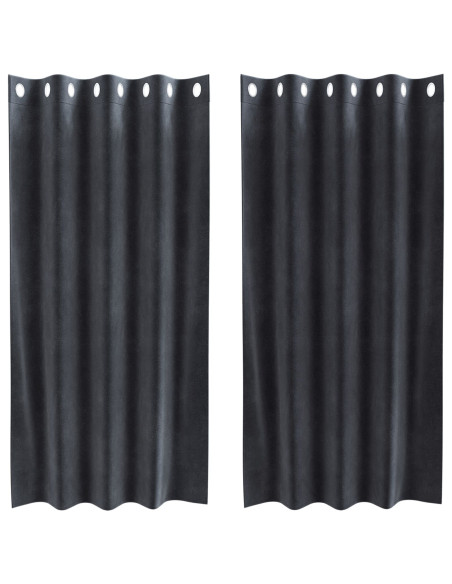 Tende oscuranti 2 pcs Grigio scuro 140 x 175 cm Velluto
