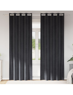 Tende oscuranti 2 pcs Grigio scuro 140 x 225 cm Velluto