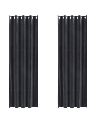 Tende oscuranti 2 pcs Grigio scuro 140 x 260 cm Velluto