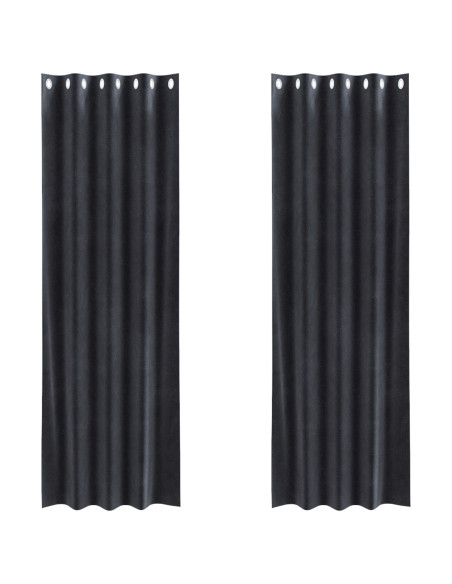 Tende oscuranti  con occhielli 2 pcs Grigio scuro in velluto