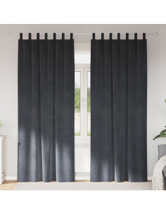 Tende oscuranti 2 pcs Grigio chiaro 140 x 225 cm Velluto