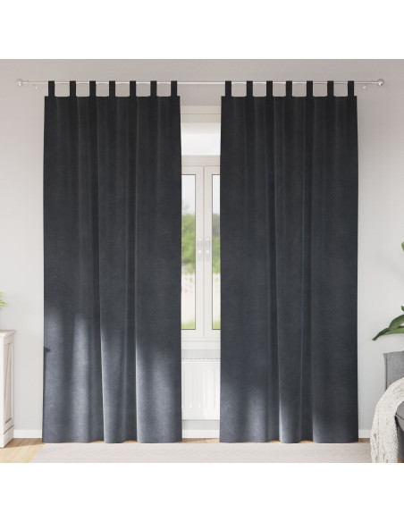 Tende oscuranti 2 pcs Grigio chiaro 140 x 225 cm Velluto