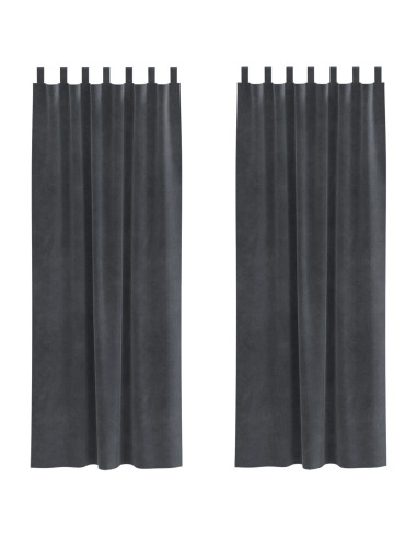 Tende oscuranti 2 pcs Grigio chiaro 140 x 225 cm Velluto
