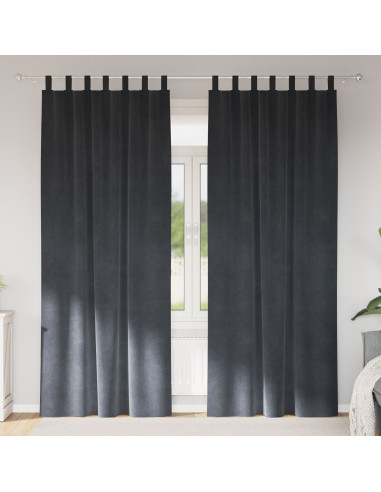 Tende oscuranti 2 pcs Grigio chiaro 140 x 245 cm Velluto