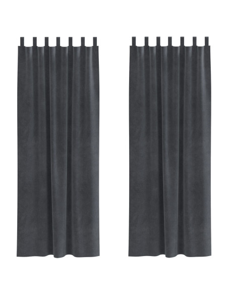 Tende oscuranti 2 pcs Grigio chiaro 140 x 260 cm Velluto